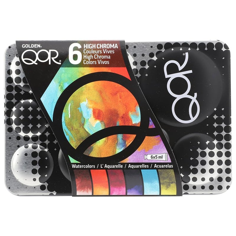 Golden QoR High Chroma 6 Set by GOLDEN, 6 x 5 ml tubes, Professional Watercolor Paint Set - Image 3
